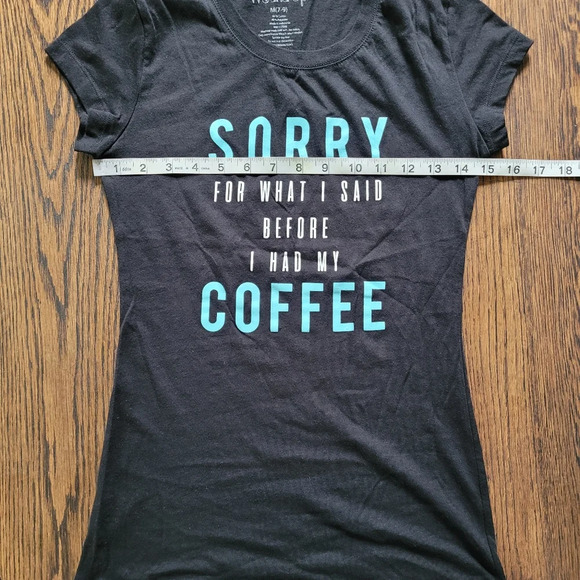Wound Up Sorry For What I Said Before I had My Coffee T-shirt Size Junior Medium - Picture 6 of 8